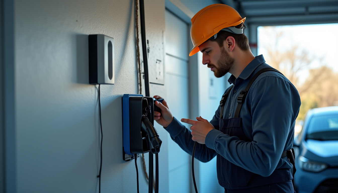 Électricien en train d