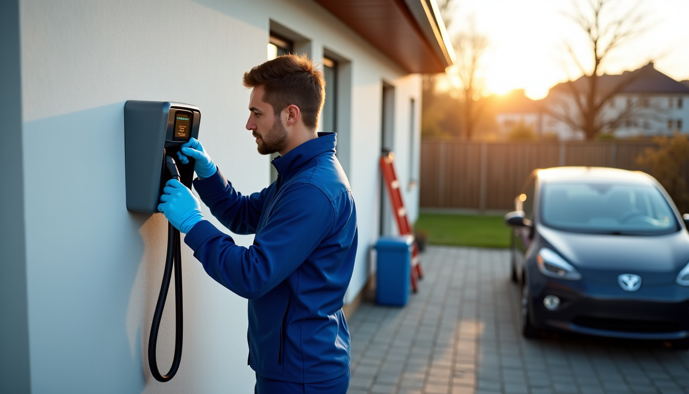 Électricien en train d