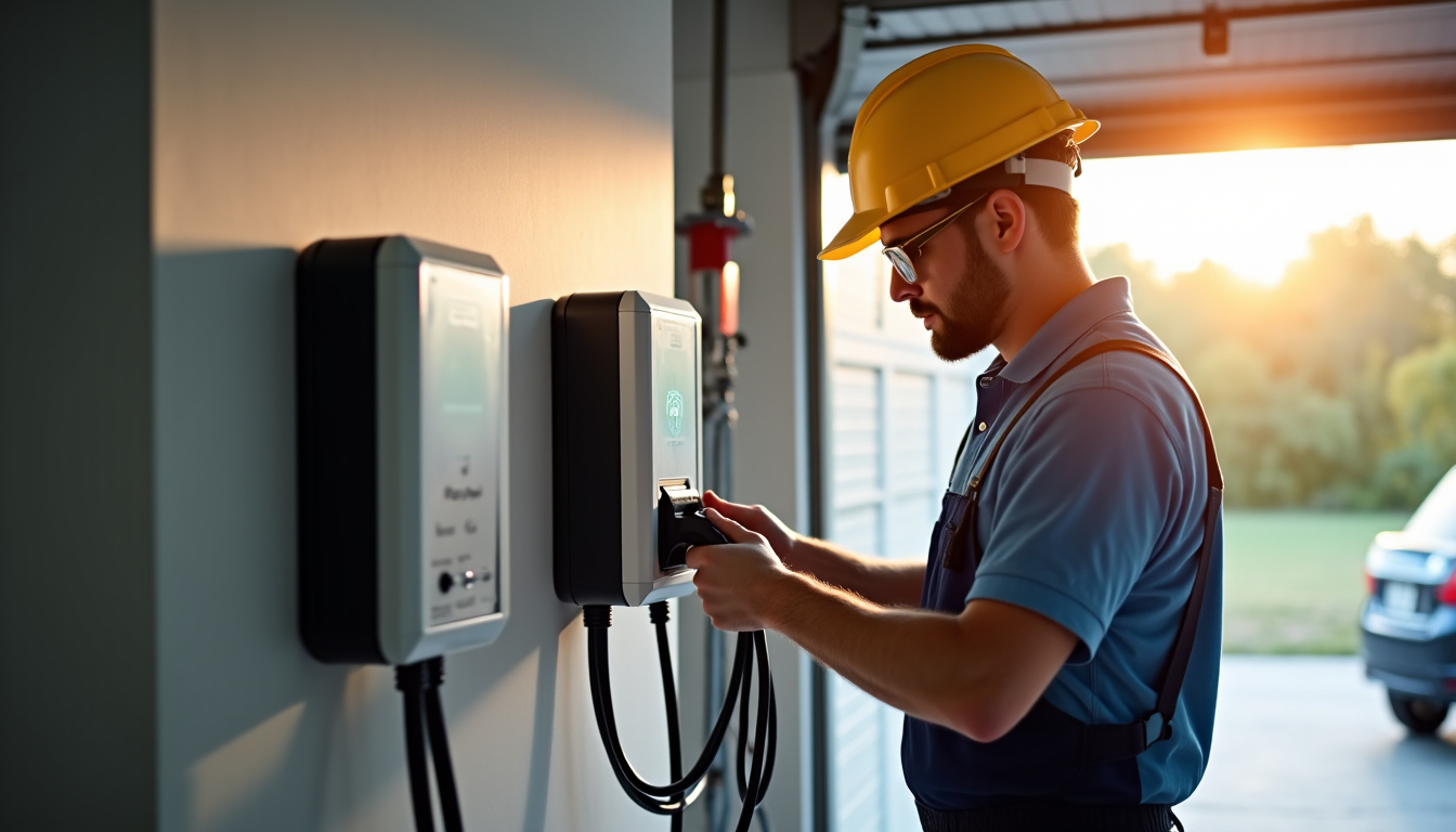 Électricien en train d