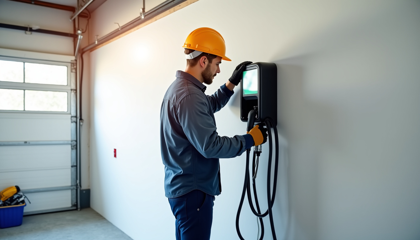 Électricien en train d