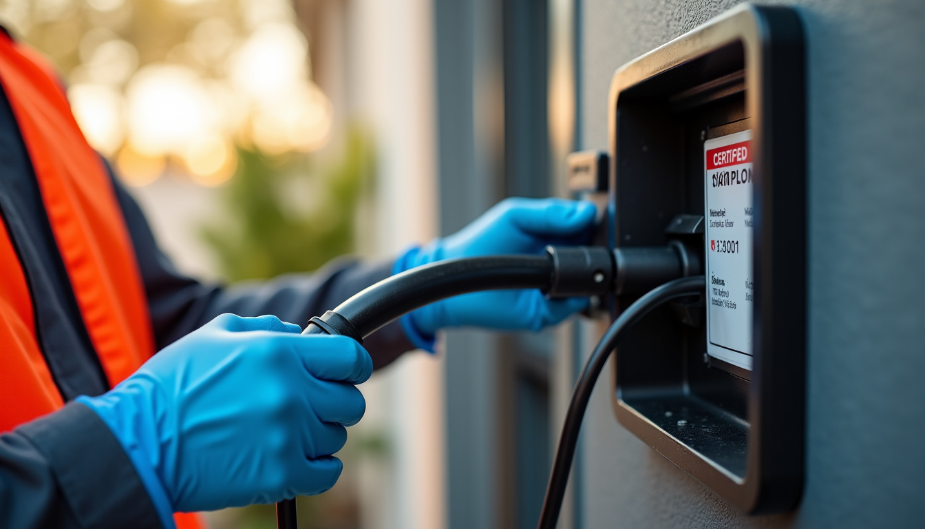 Électricien en train d