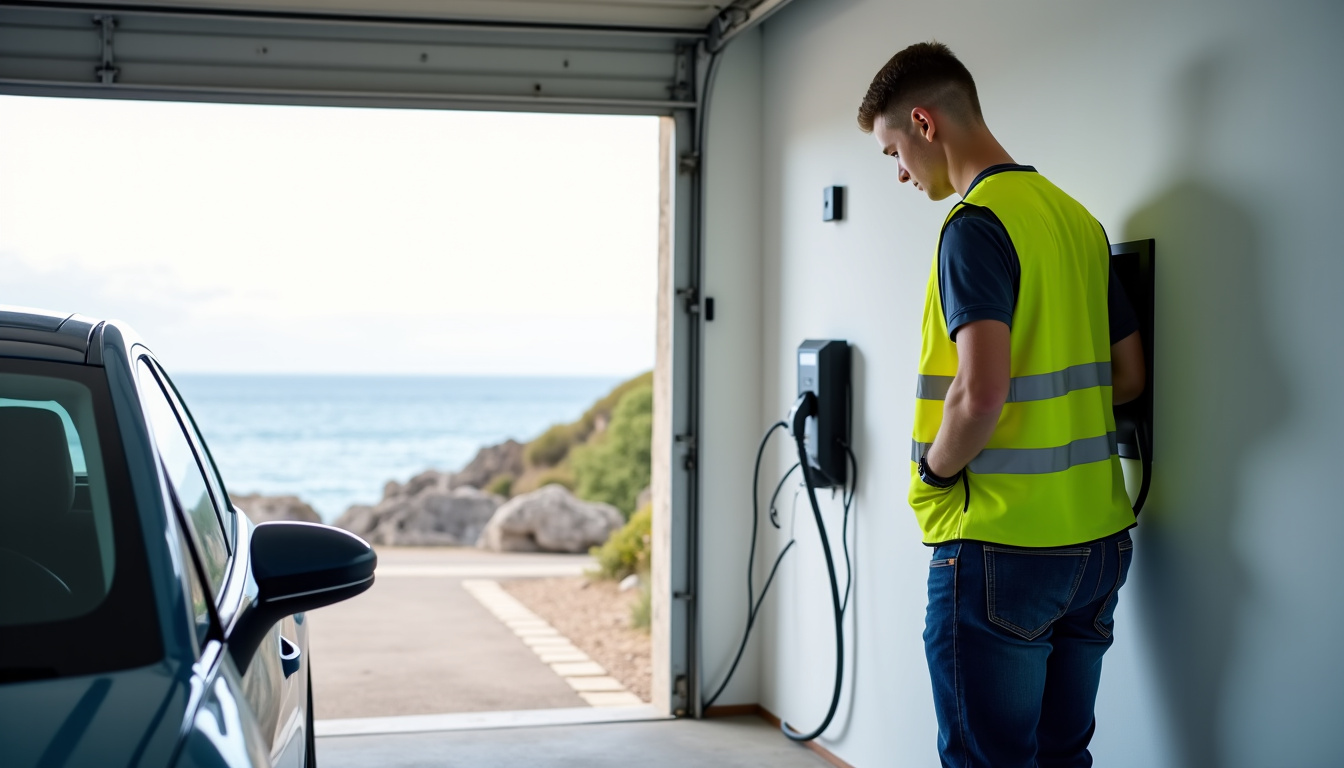 Électricien en train d