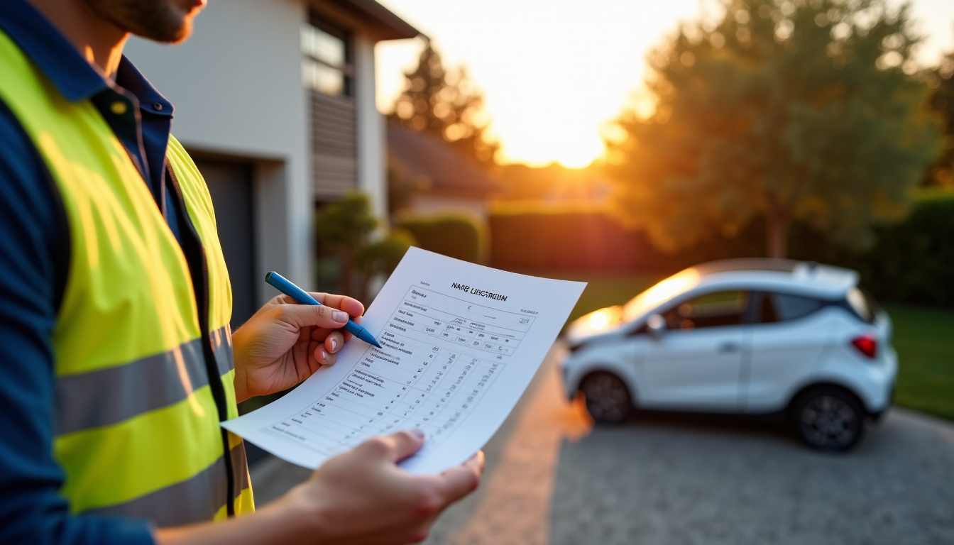 Électricien en train de présenter un devis pour une borne électrique à un propriétaire à Lavardac