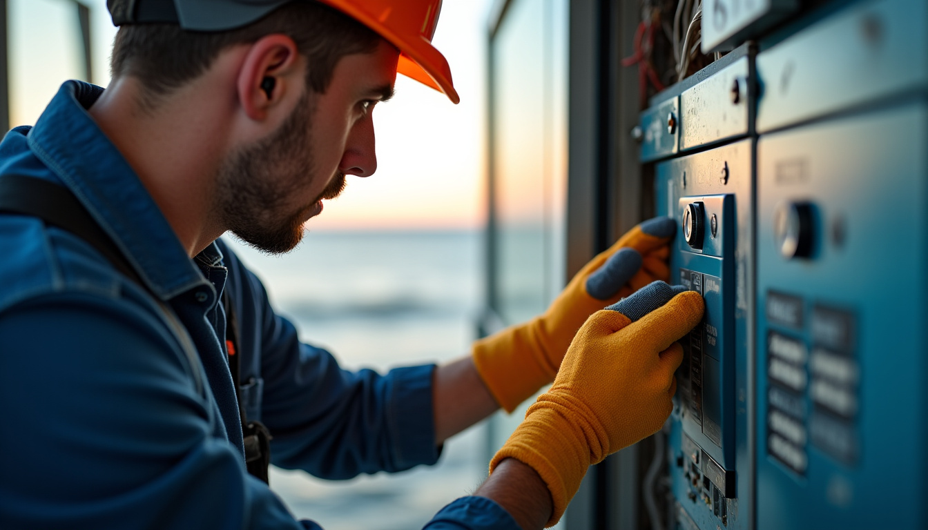Électricien en train de réaliser un diagnostic électrique pour l