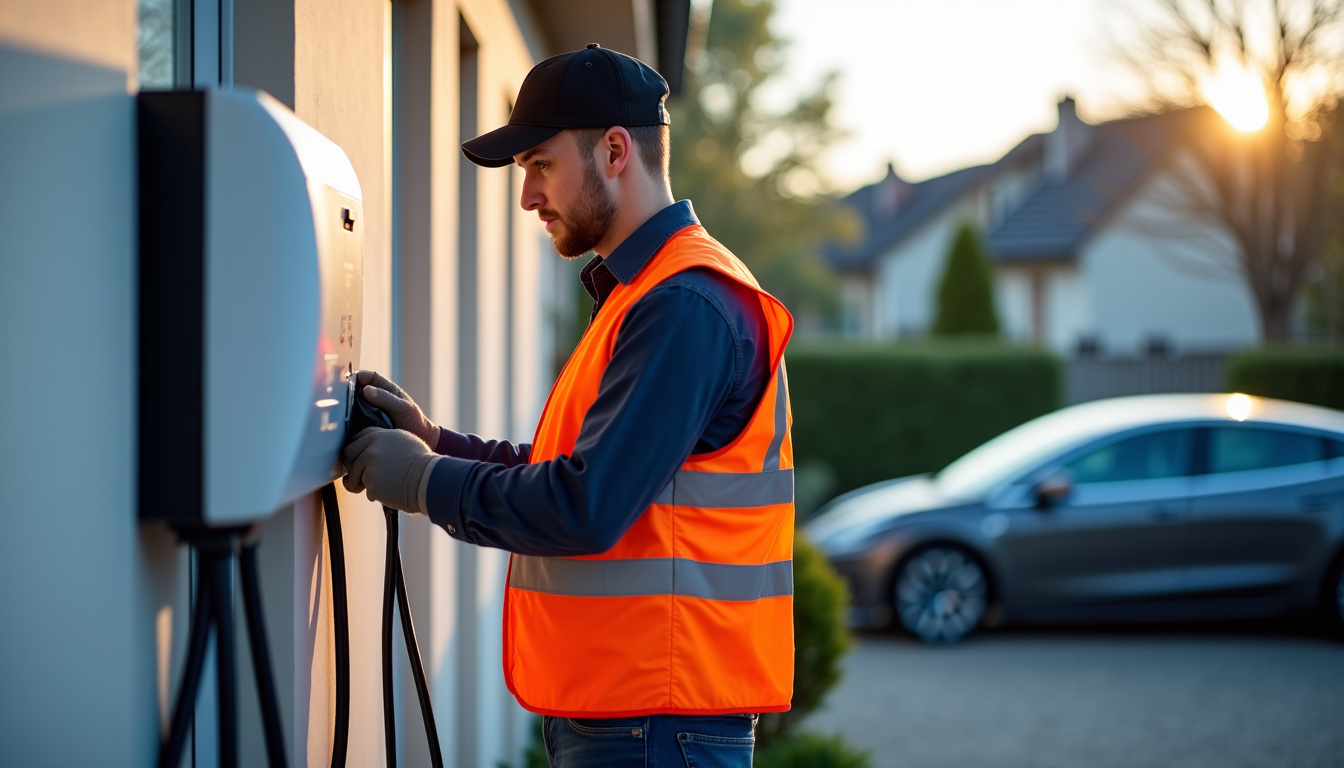 Électricien professionnel en train d