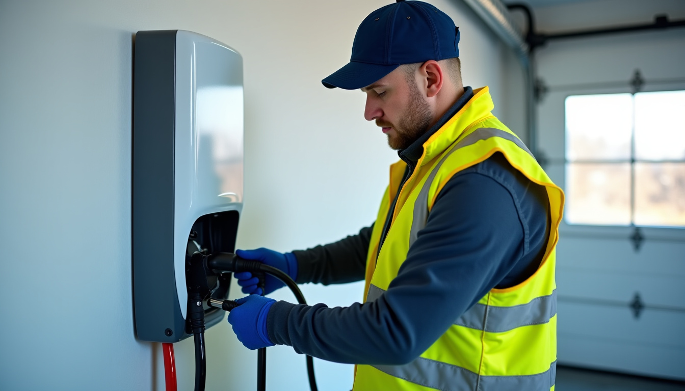 Électricien qualifié IRVE en train d