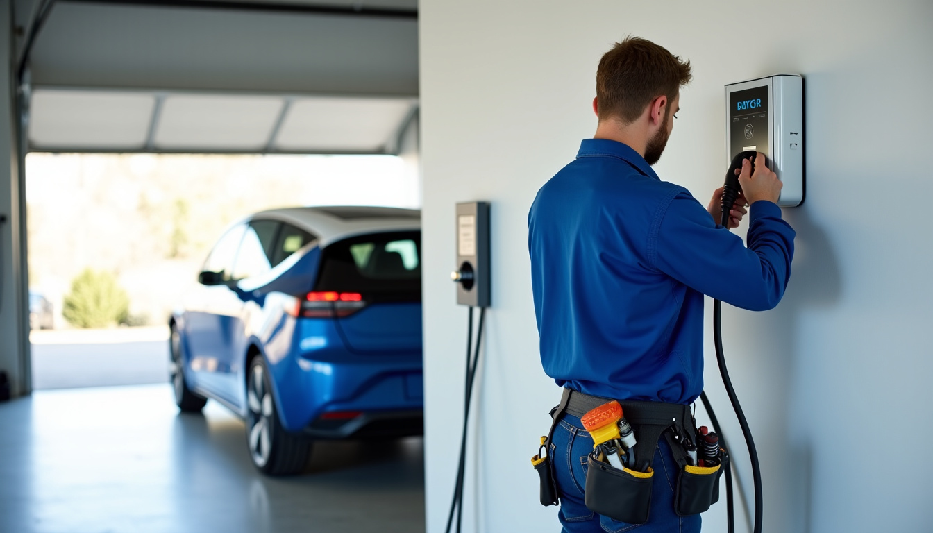 Électricien RGE en train d