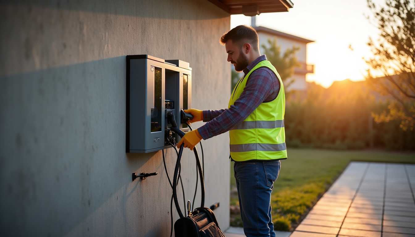 Installateur certifié IRVE en train d