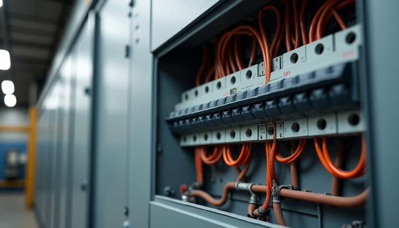 Tableau électrique ouvert avec câblage pour installation d'une borne de recharge à Barbentane