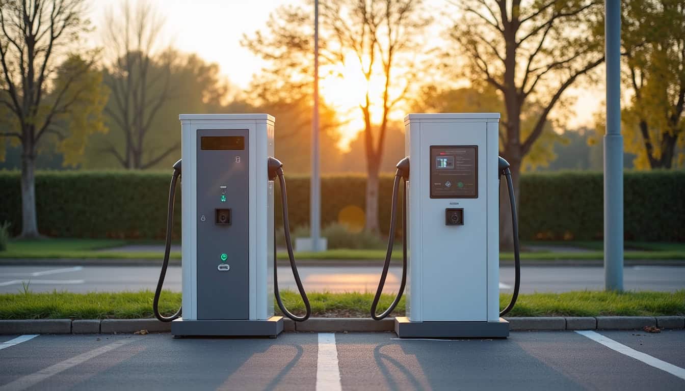 Différents types de bornes de recharge électrique installées à Bourbon-Lancy