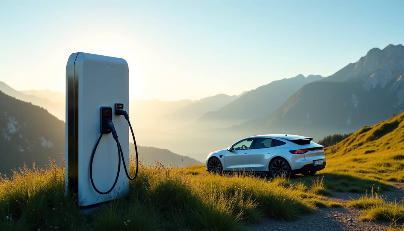 Borne électrique Plateau d'Hauteville : Installation 2025