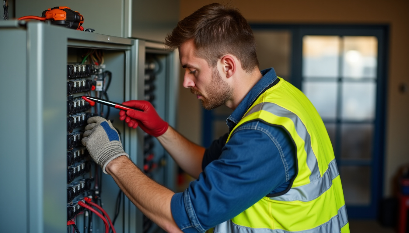 Technicien en train de réaliser un diagnostic électrique avant installation d'une borne de recharge à Saméon