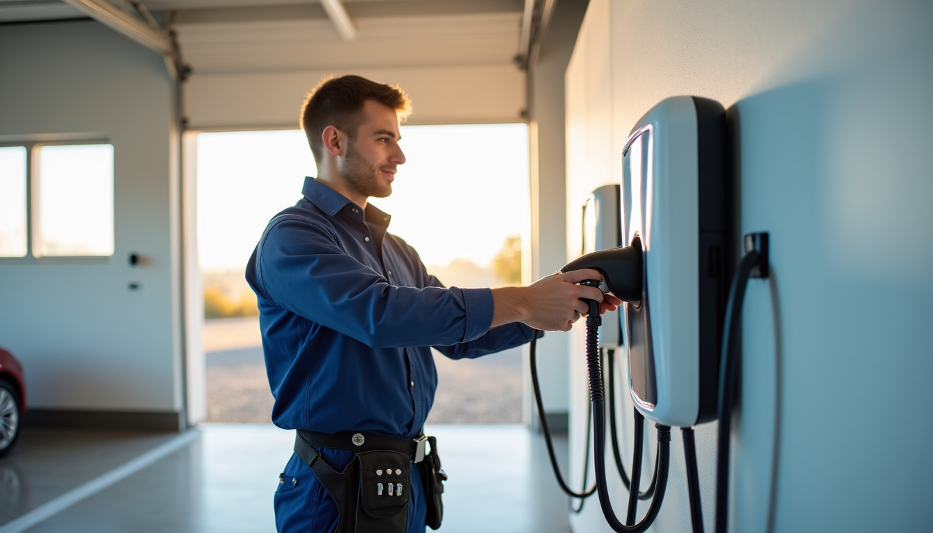 Technicien en train d