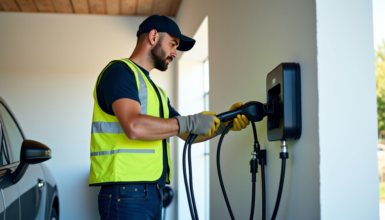 Technicien en train d