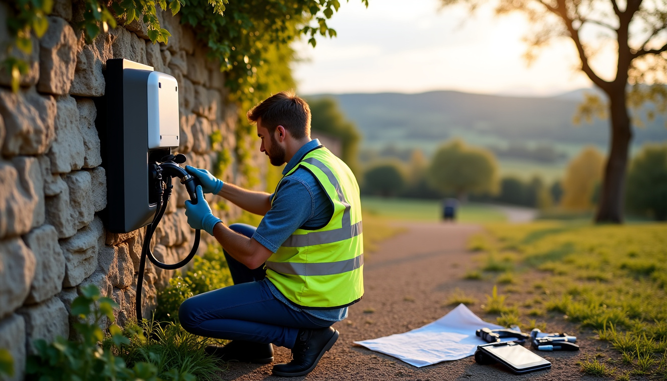 Technicien en train d