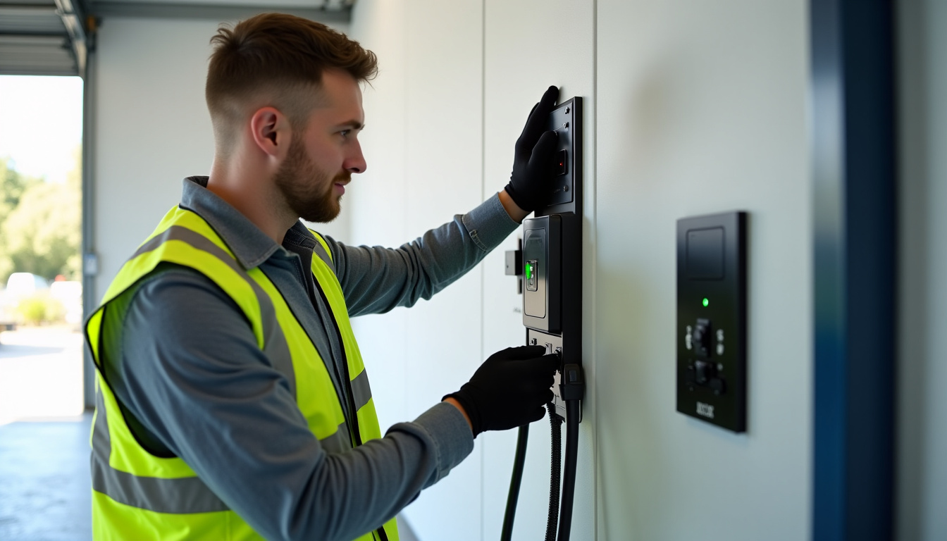 Technicien en train d