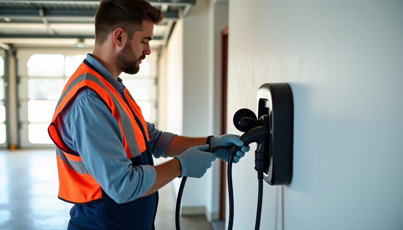 Technicien en train d