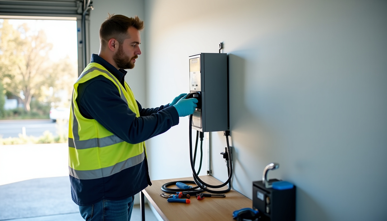 Technicien en train d