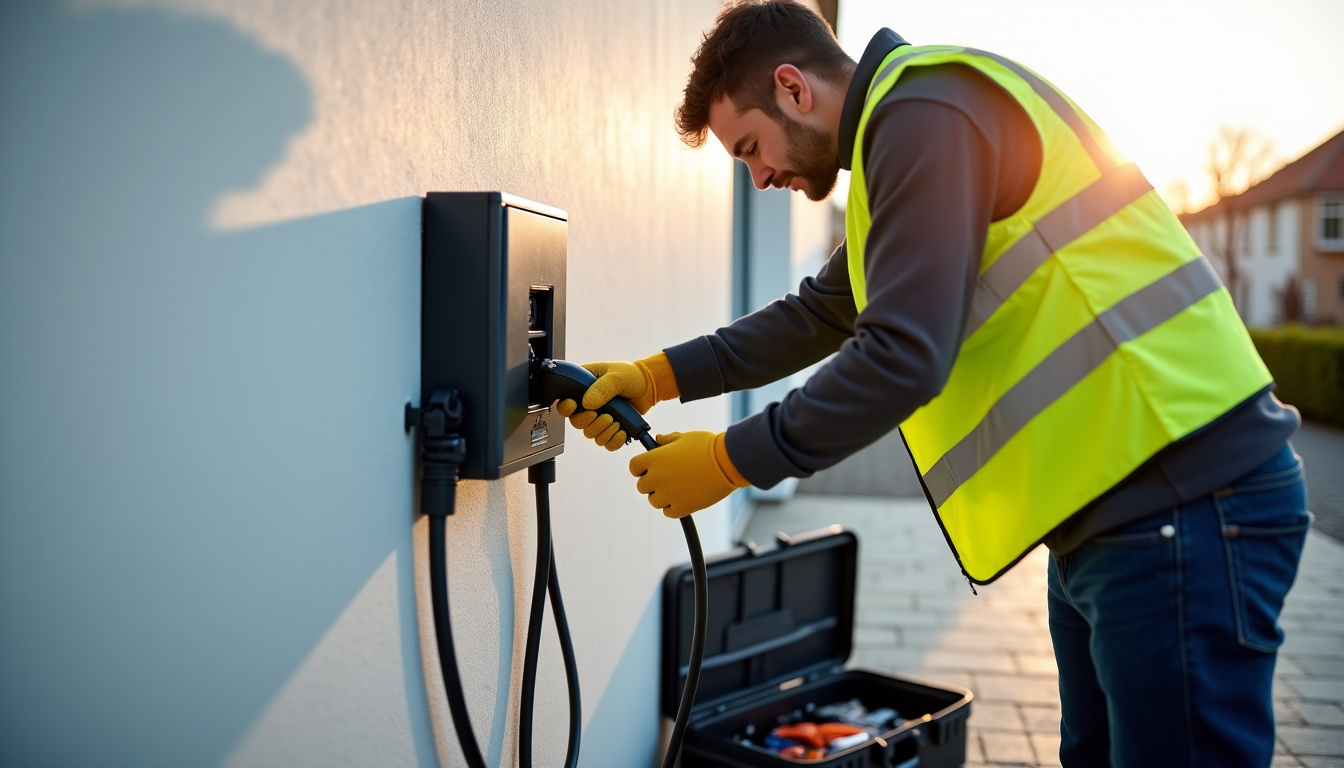 Technicien en train d