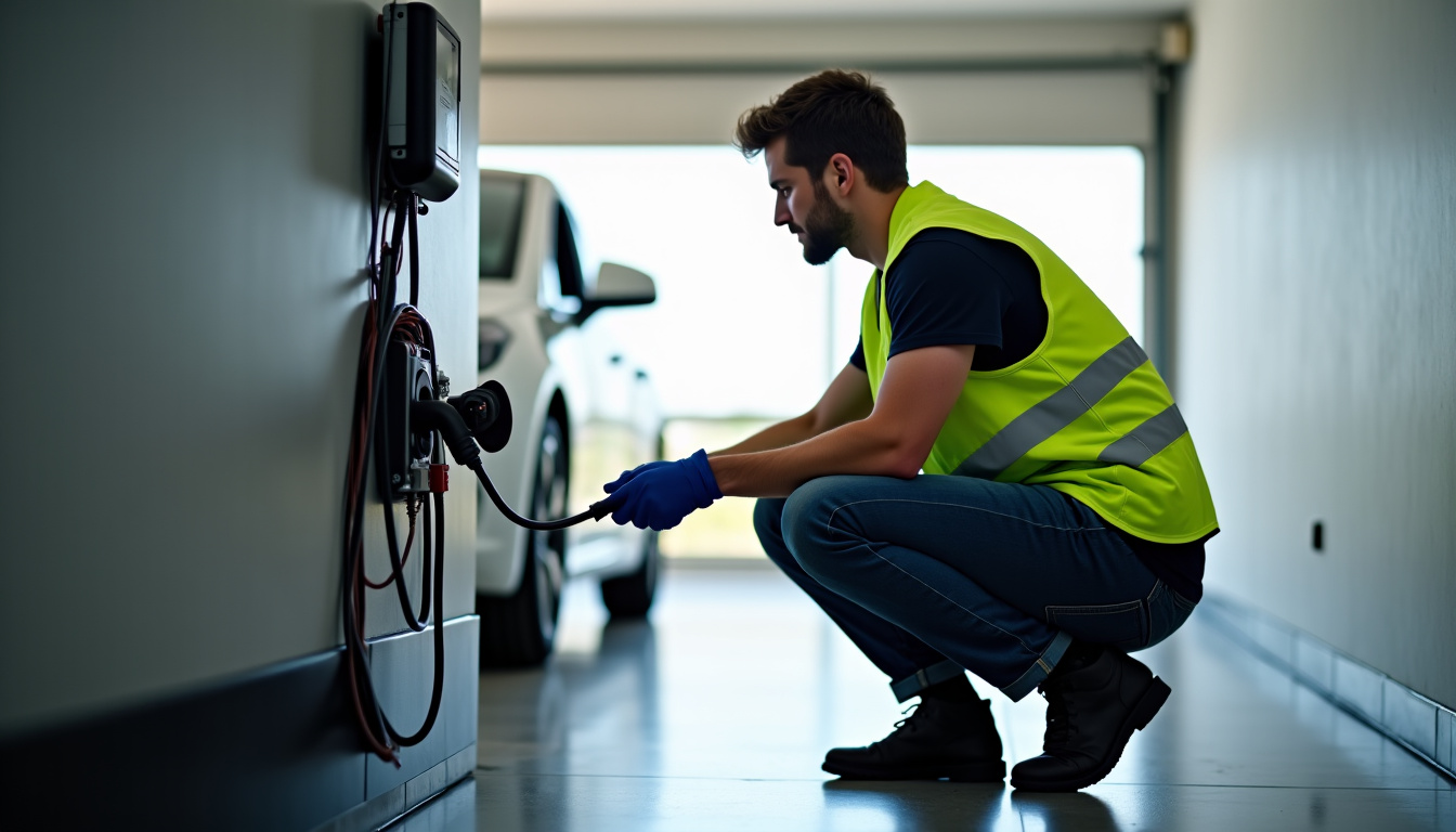 Technicien en train d