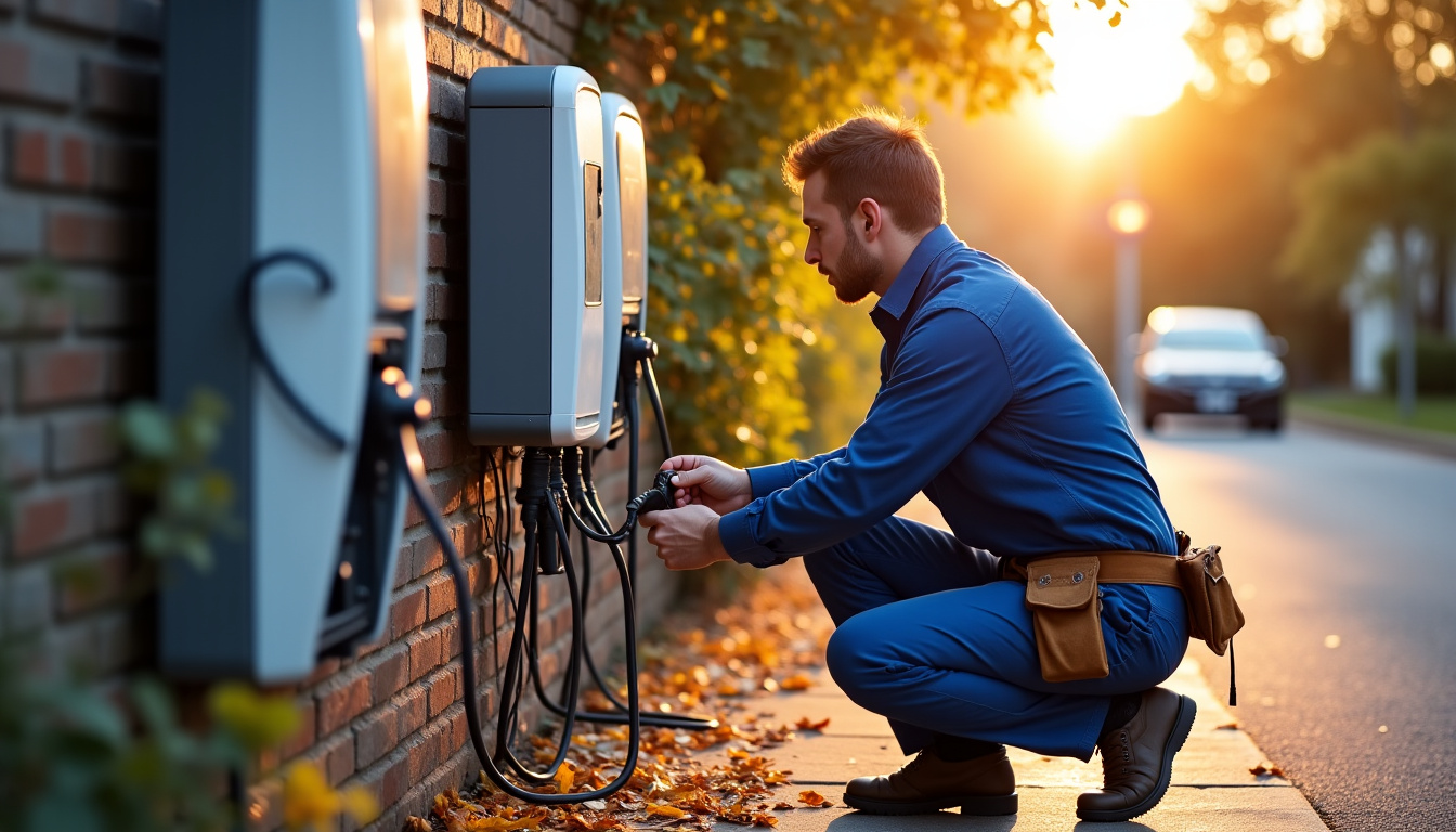 Technicien en train d