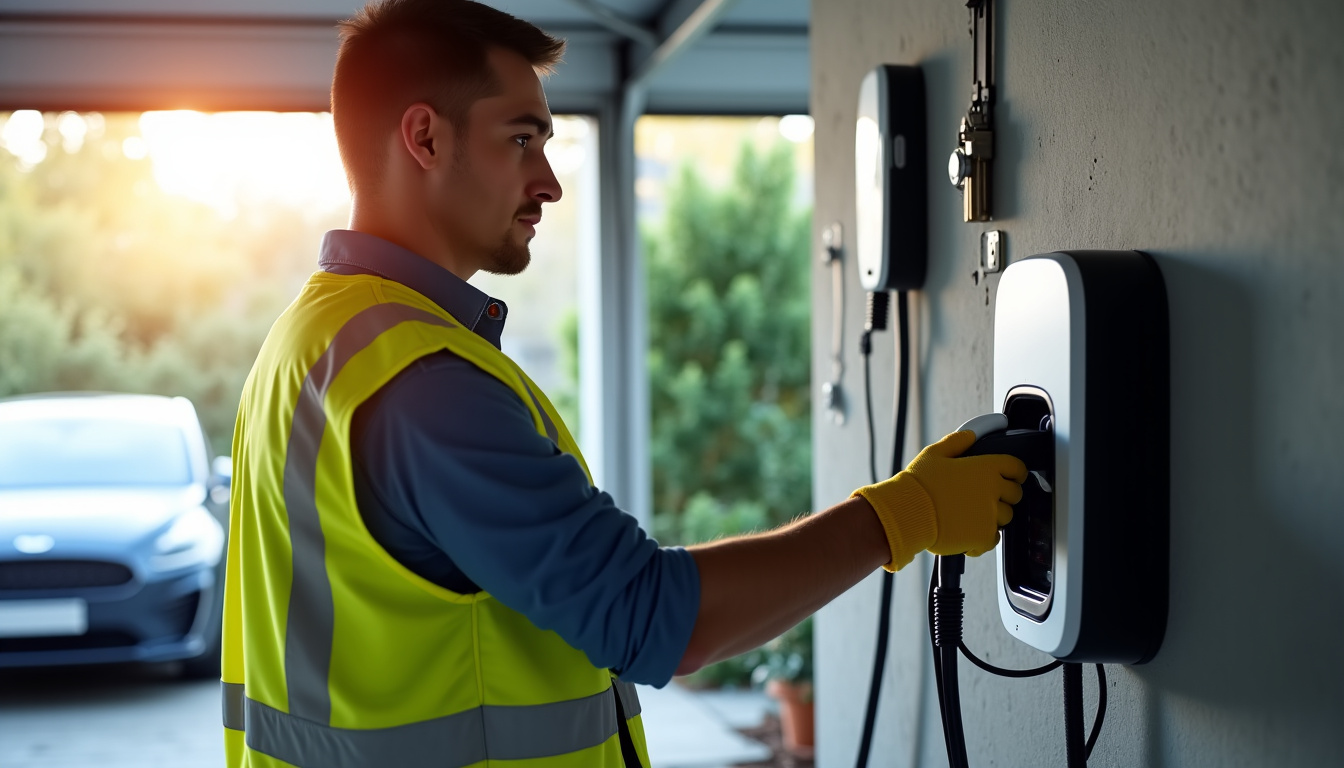 Technicien en train d