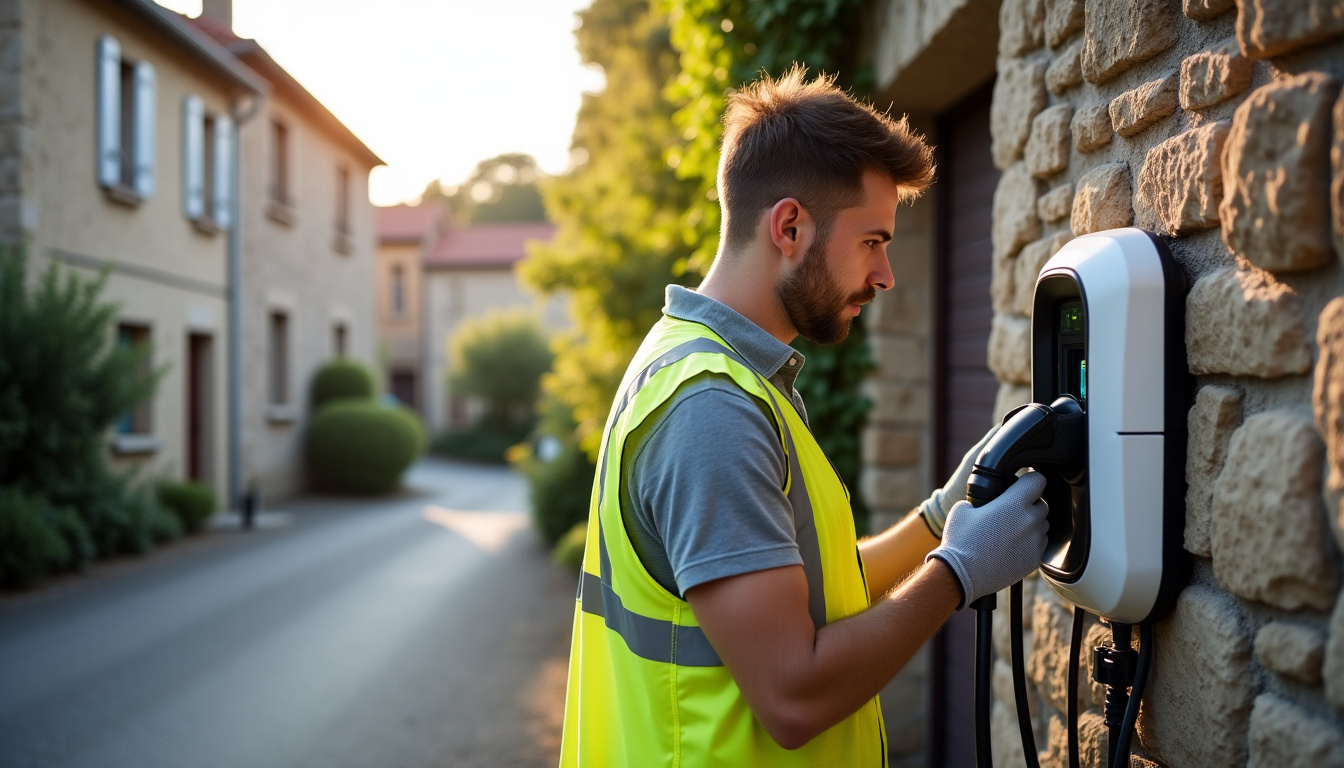 Technicien en train d