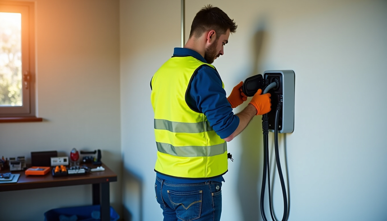 Technicien en train d