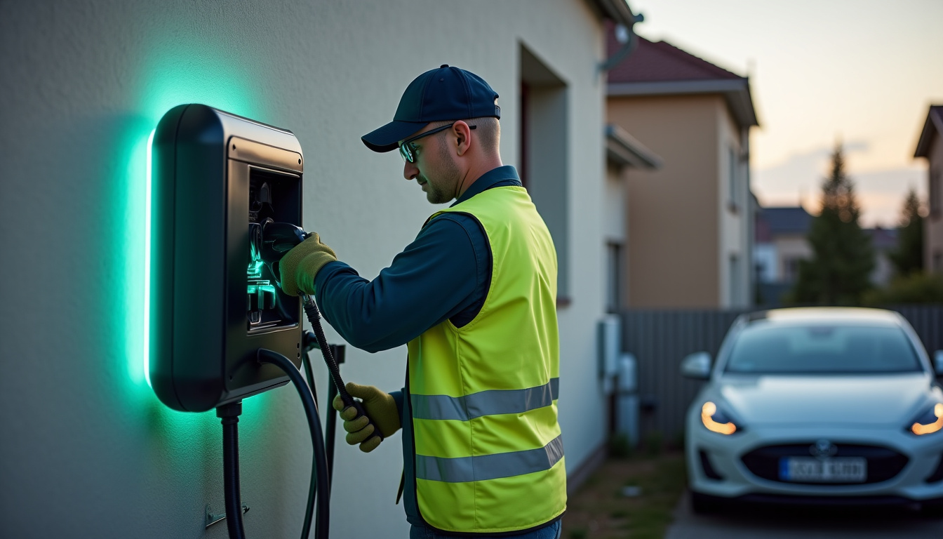 Technicien en train d