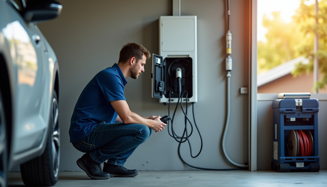 Technicien en train d