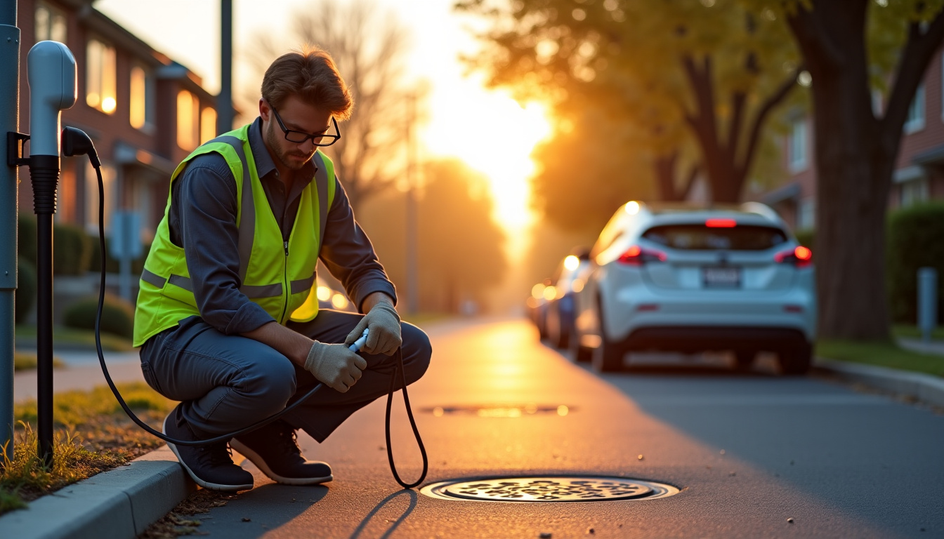 Technicien en train d