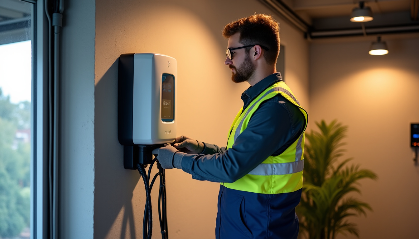 Technicien en train d