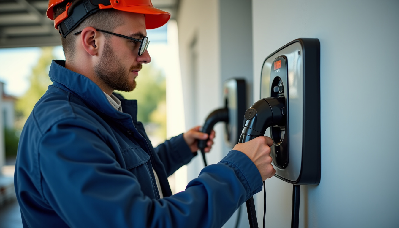 Technicien en train d