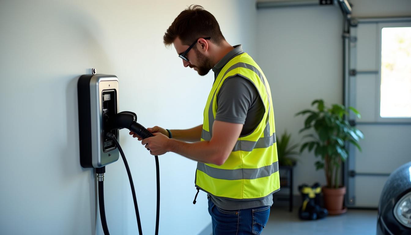 Technicien en train d