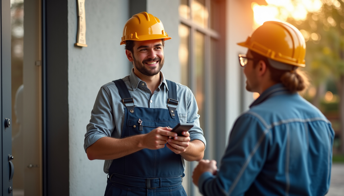 Technicien en train d