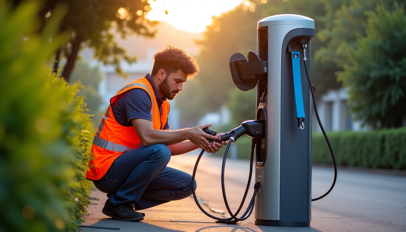 Technicien en train d