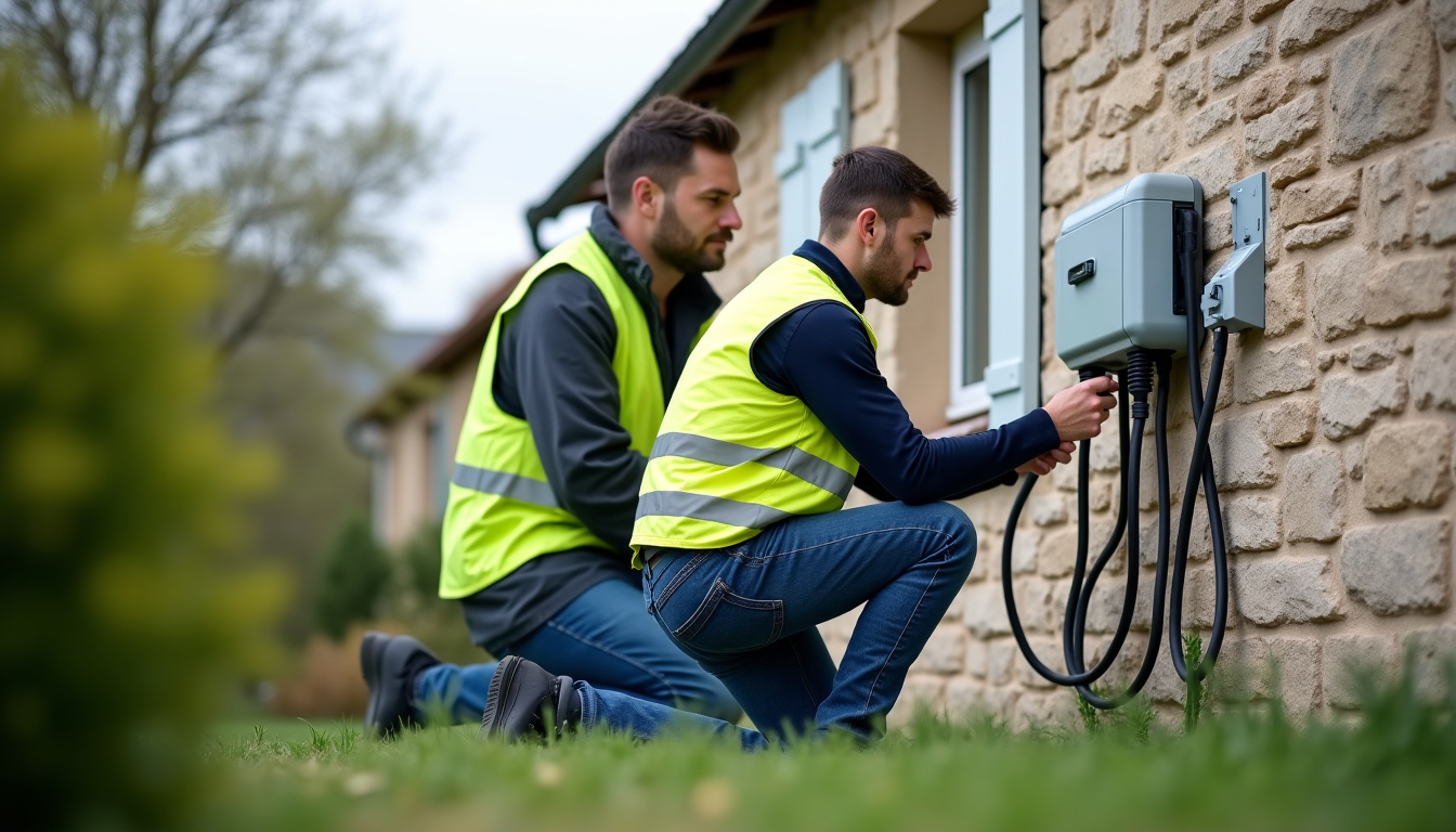 Technicien en train d