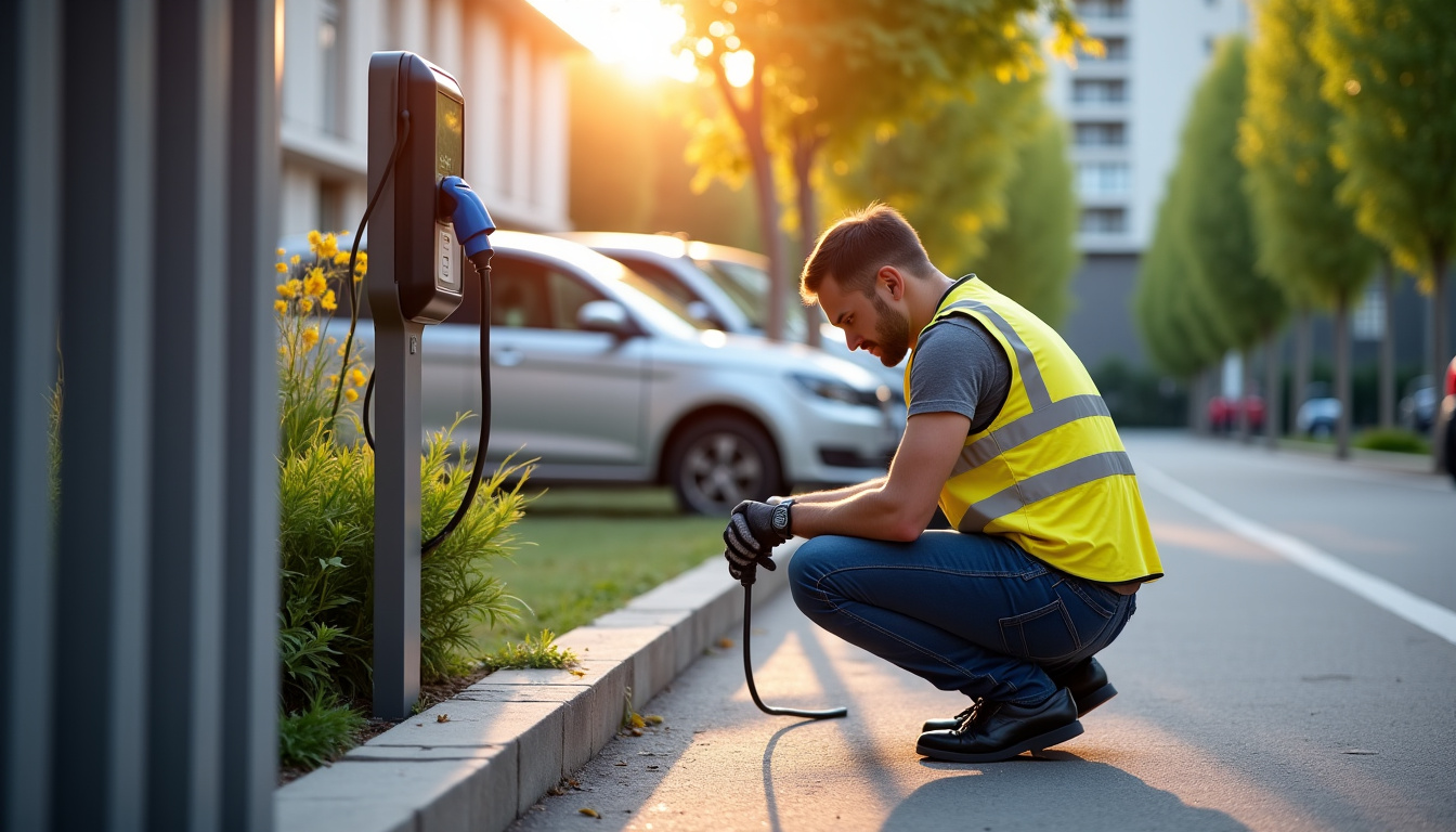 Technicien en train d
