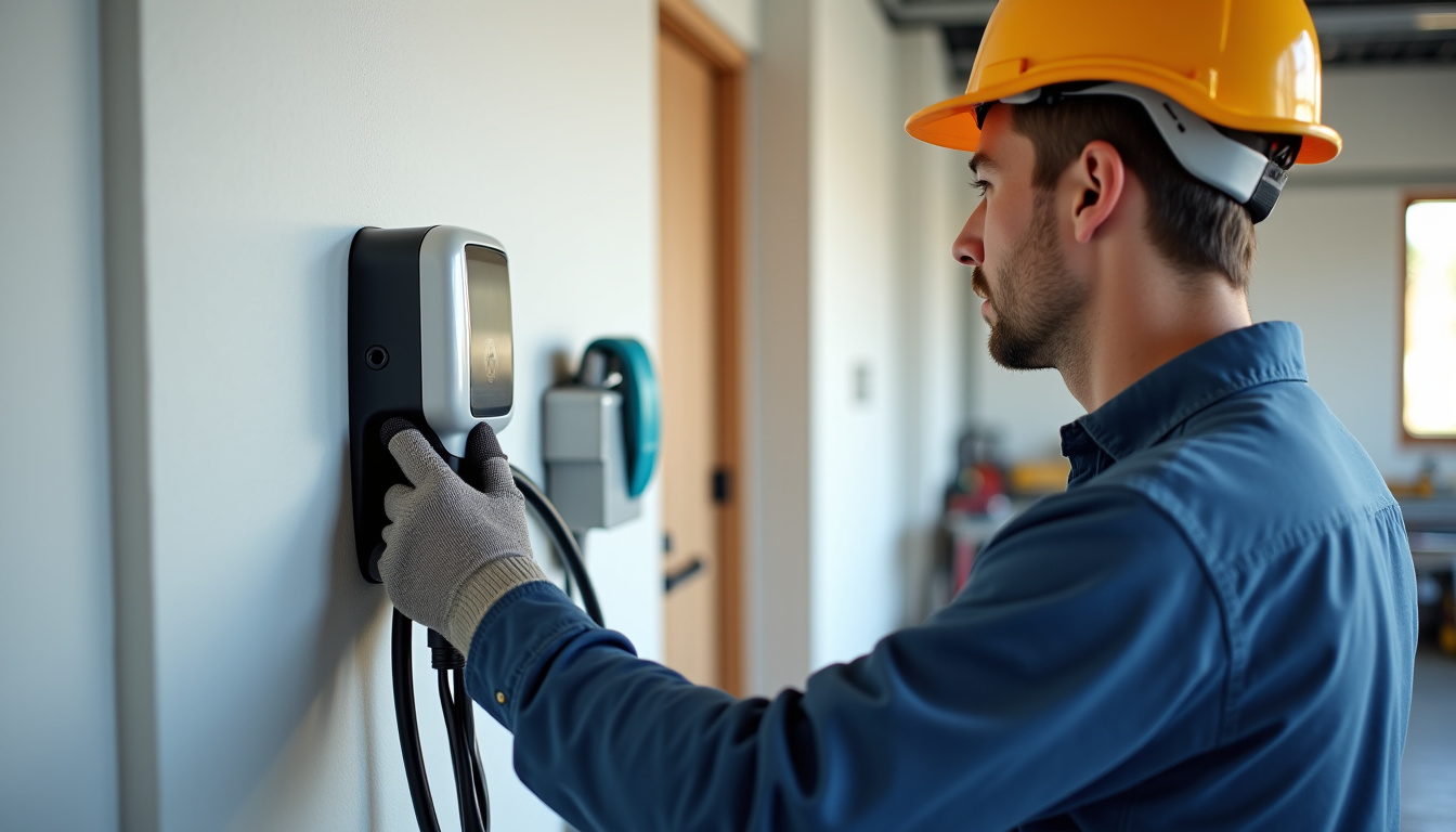 Technicien en train d