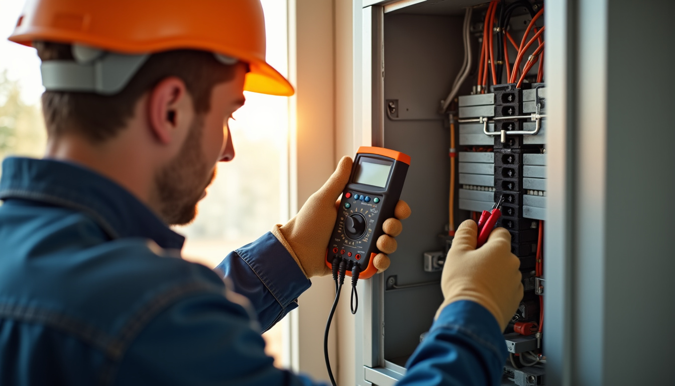 Technicien en train de diagnostiquer un tableau électrique pour l