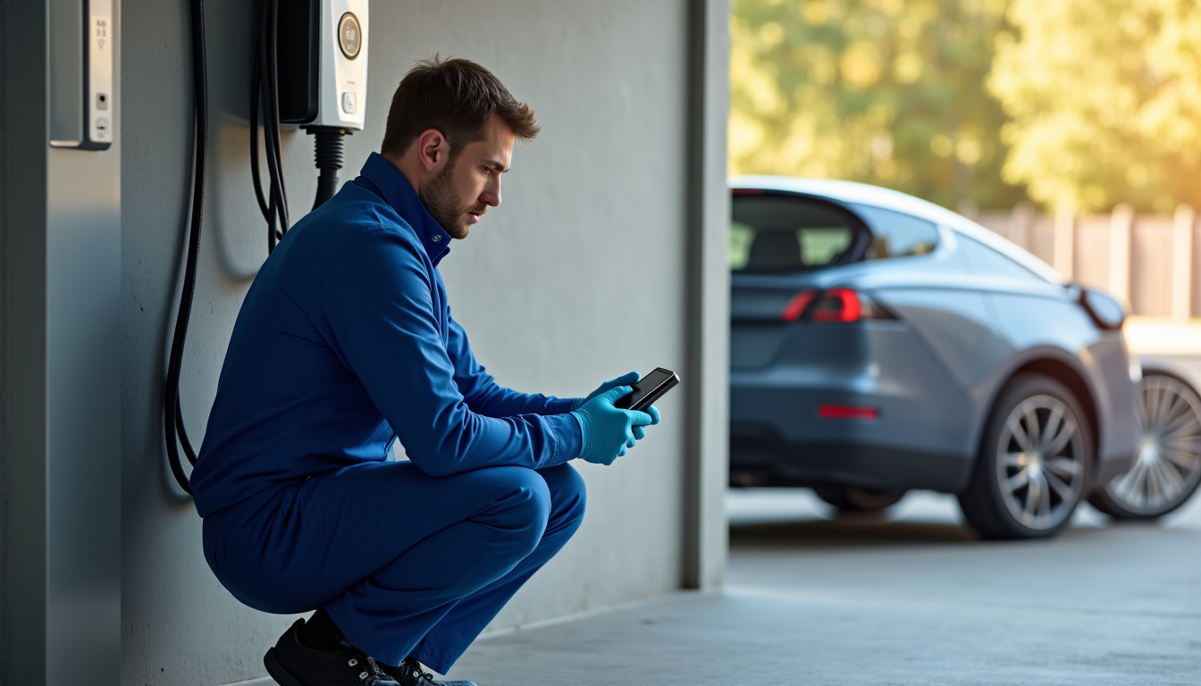 Technicien en train de procéder à la maintenance d