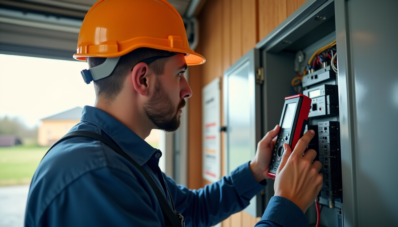 Technicien en train de réaliser un diagnostic électrique pour l