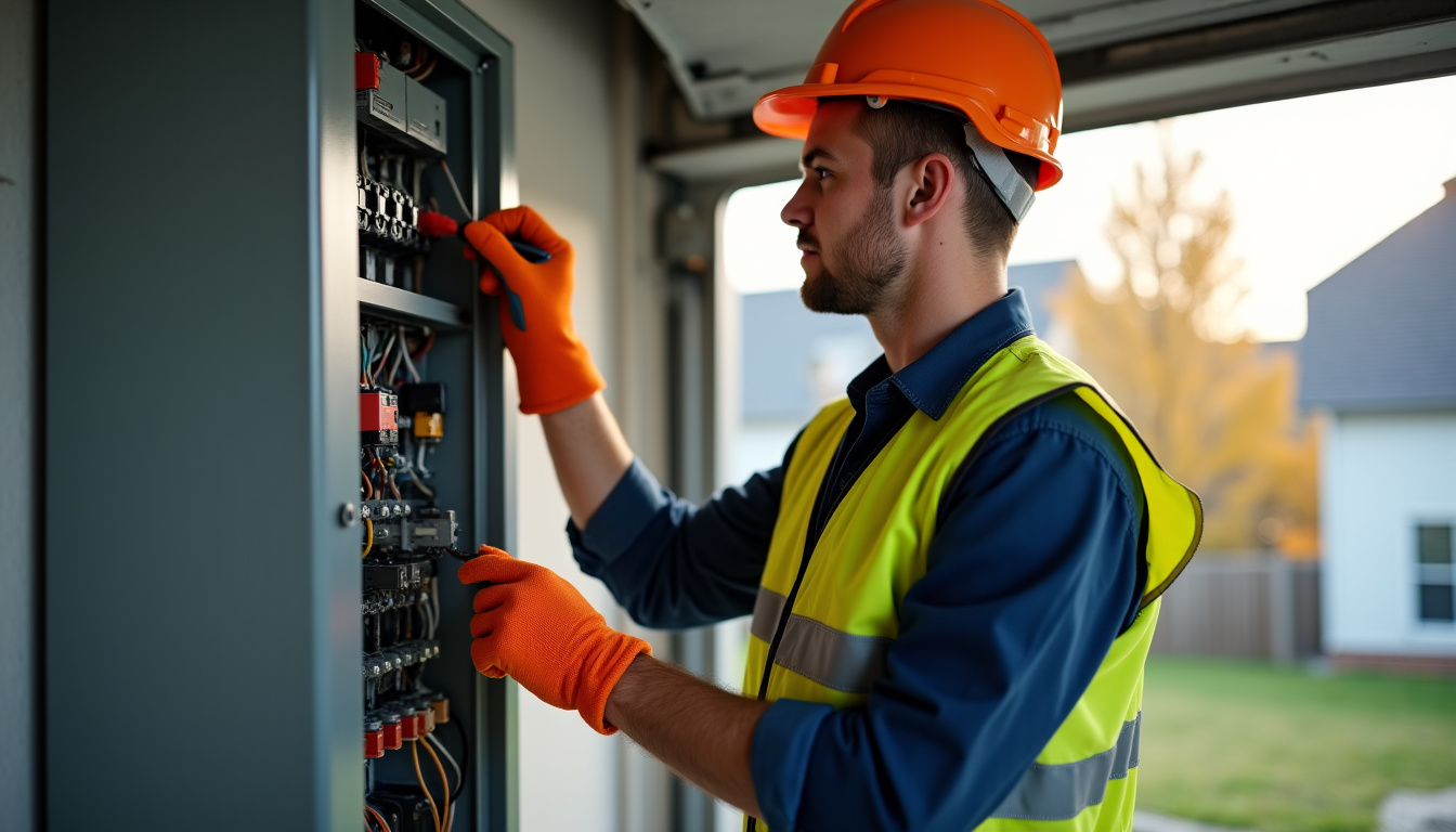 Technicien en train de réaliser un diagnostic électrique pour l