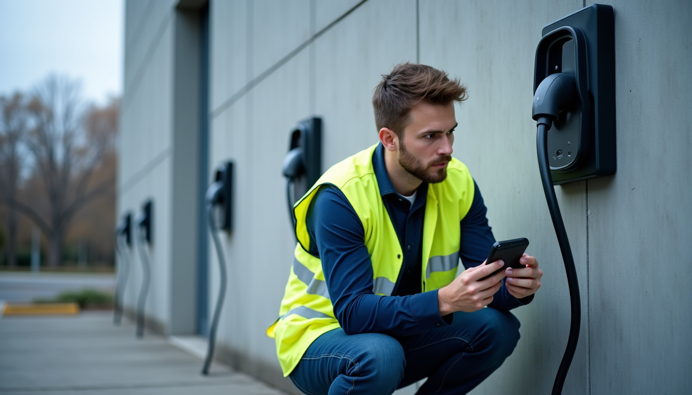 Technicien en train de vérifier le bon fonctionnement d