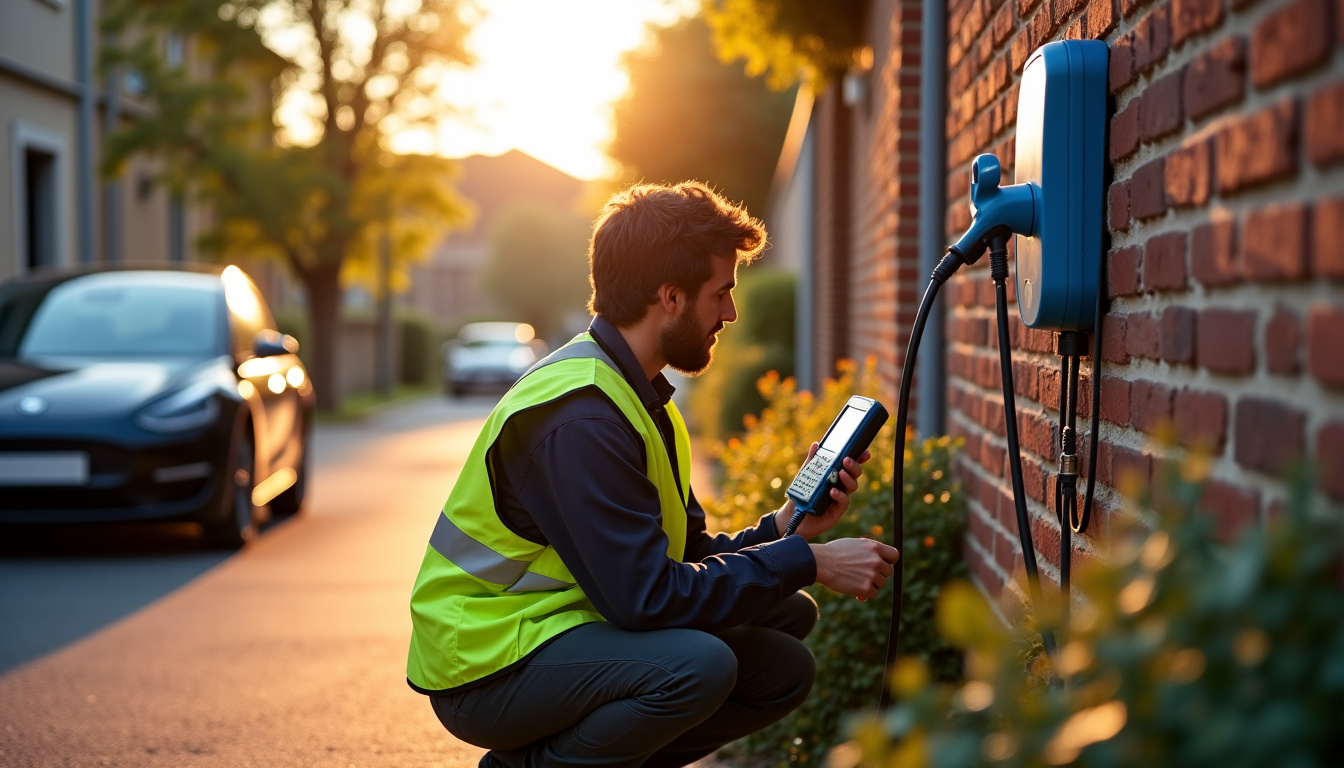 Technicien en train de vérifier le bon fonctionnement d
