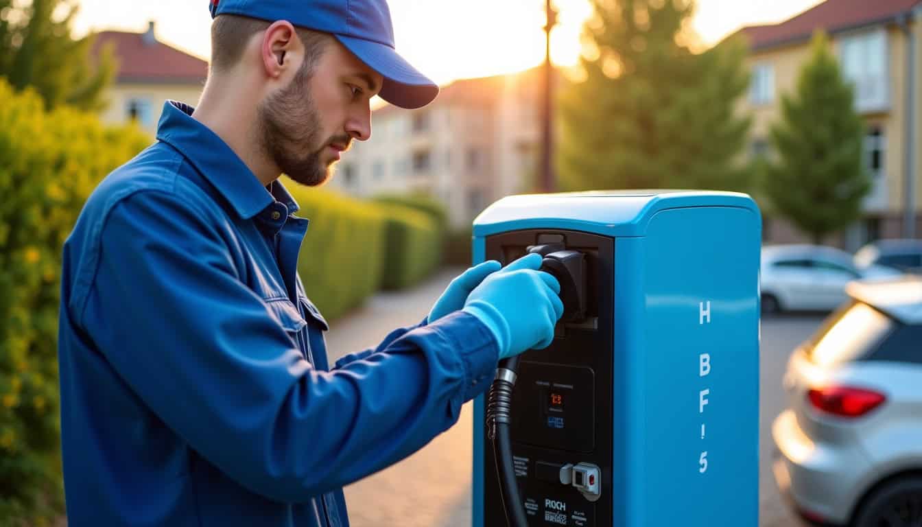 Technicien en train de vérifier le fonctionnement d
