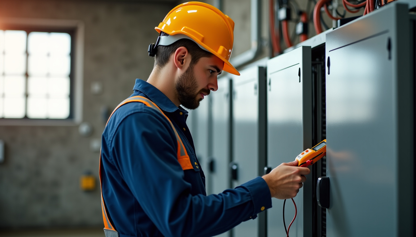 Technicien en train de vérifier un tableau électrique pour l