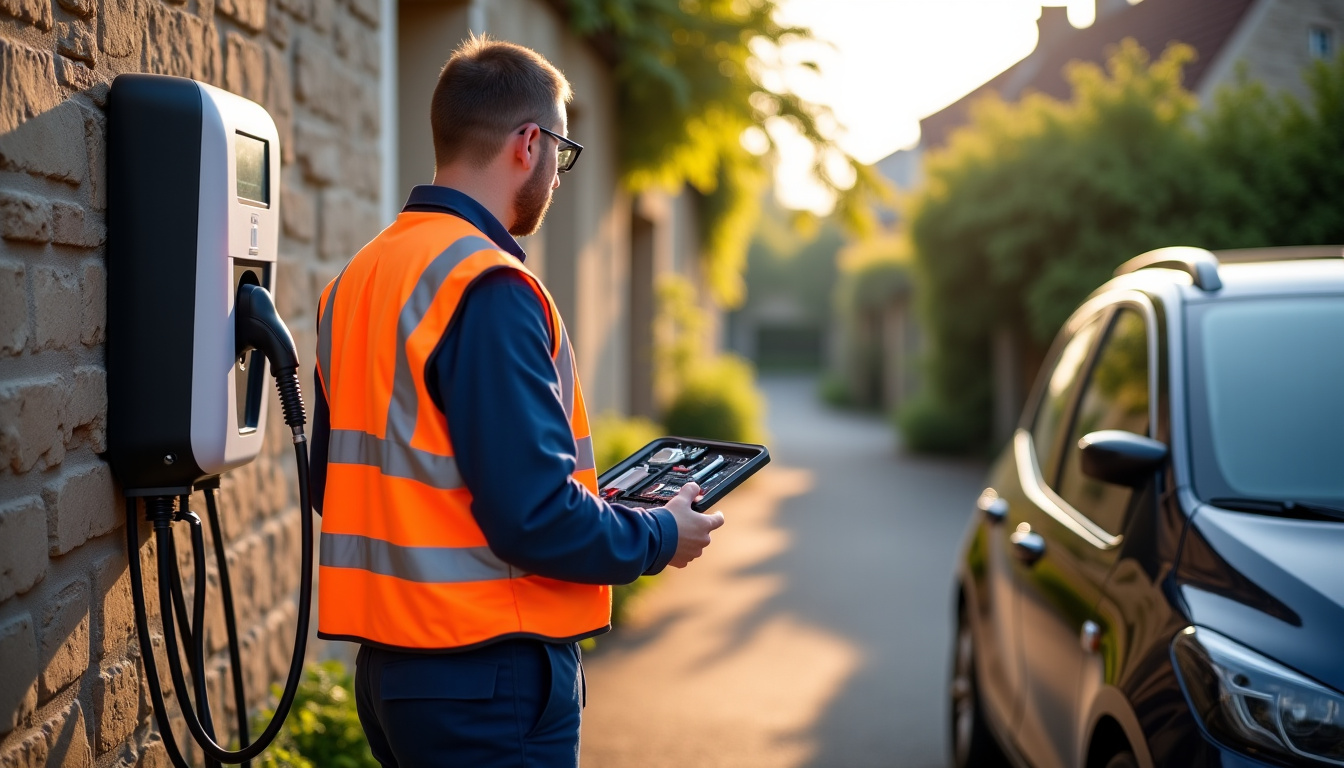 Technicien IRVE vérifiant l