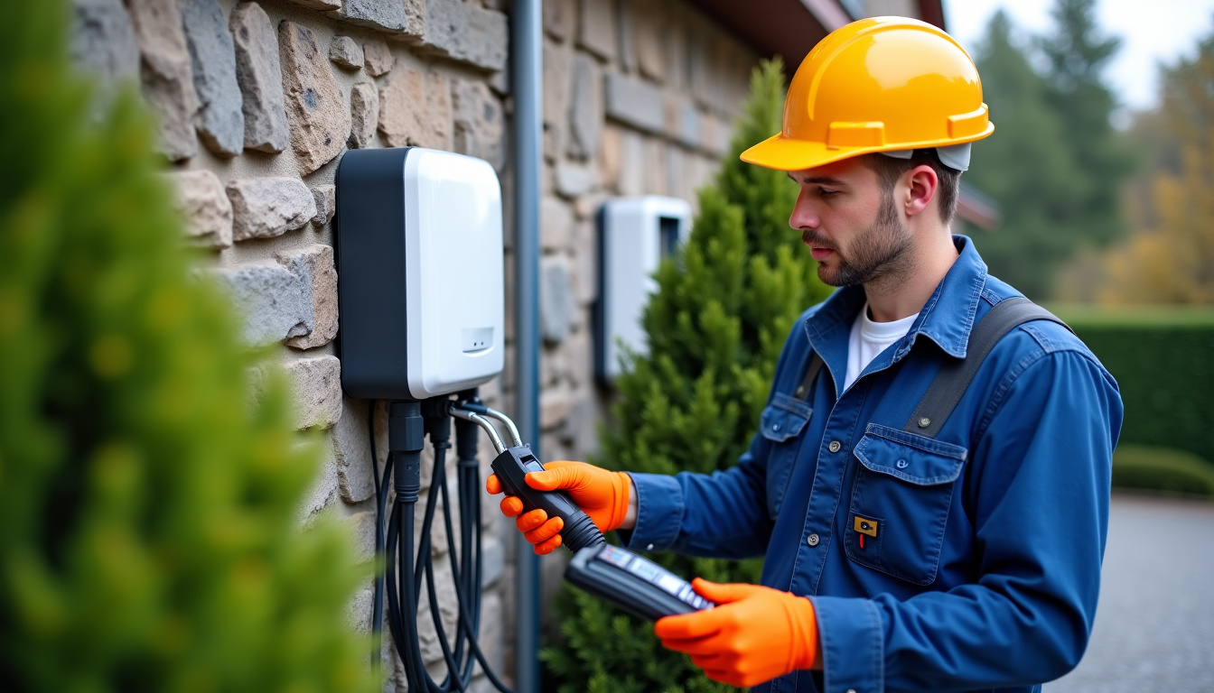 Technicien vérifiant l