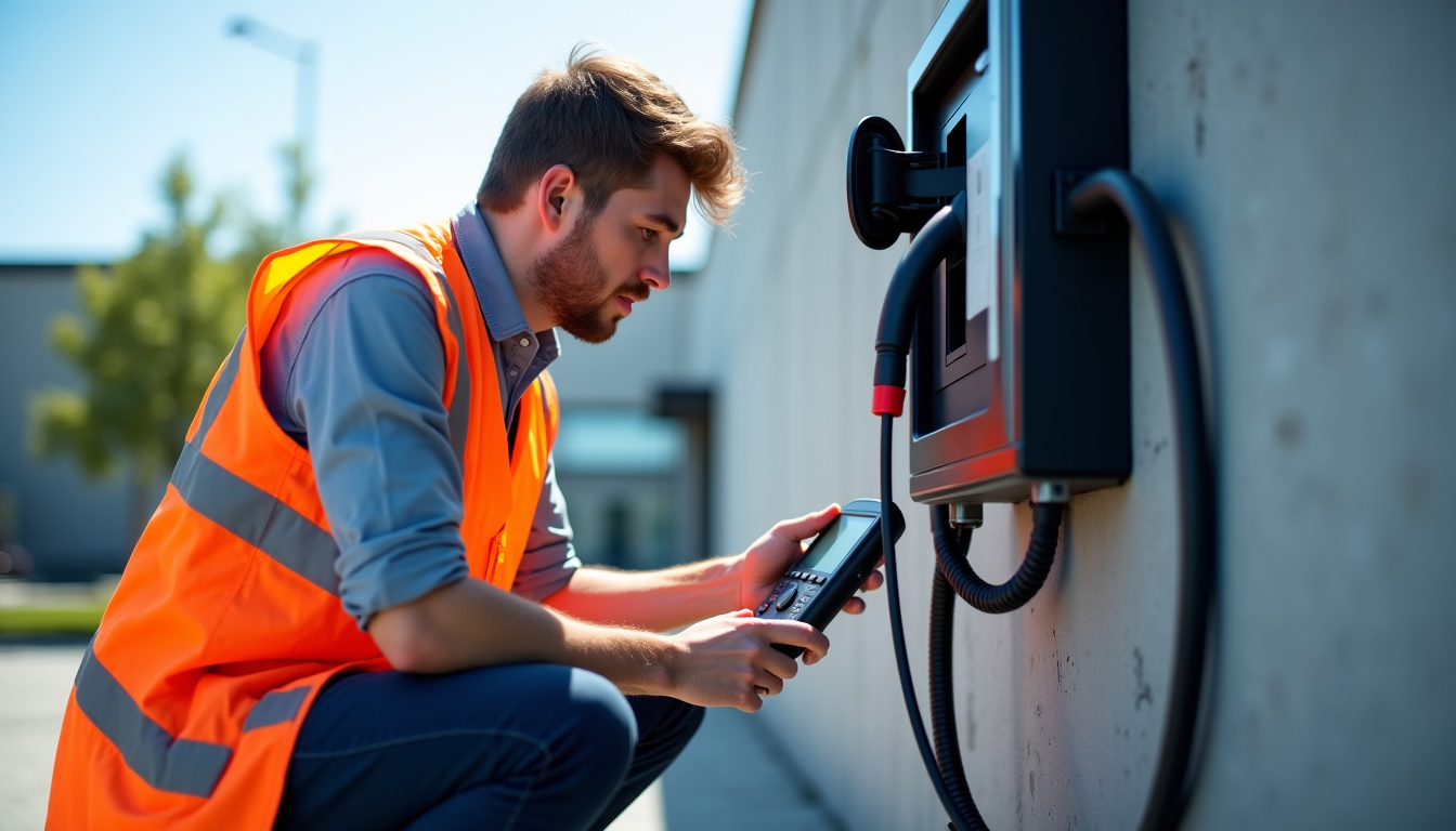 Technicien vérifiant le bon fonctionnement d